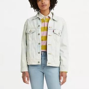 Levi's ExBoyfriend Trucker Jacket Scribble Down Medium Wash Tie Dye Transitional